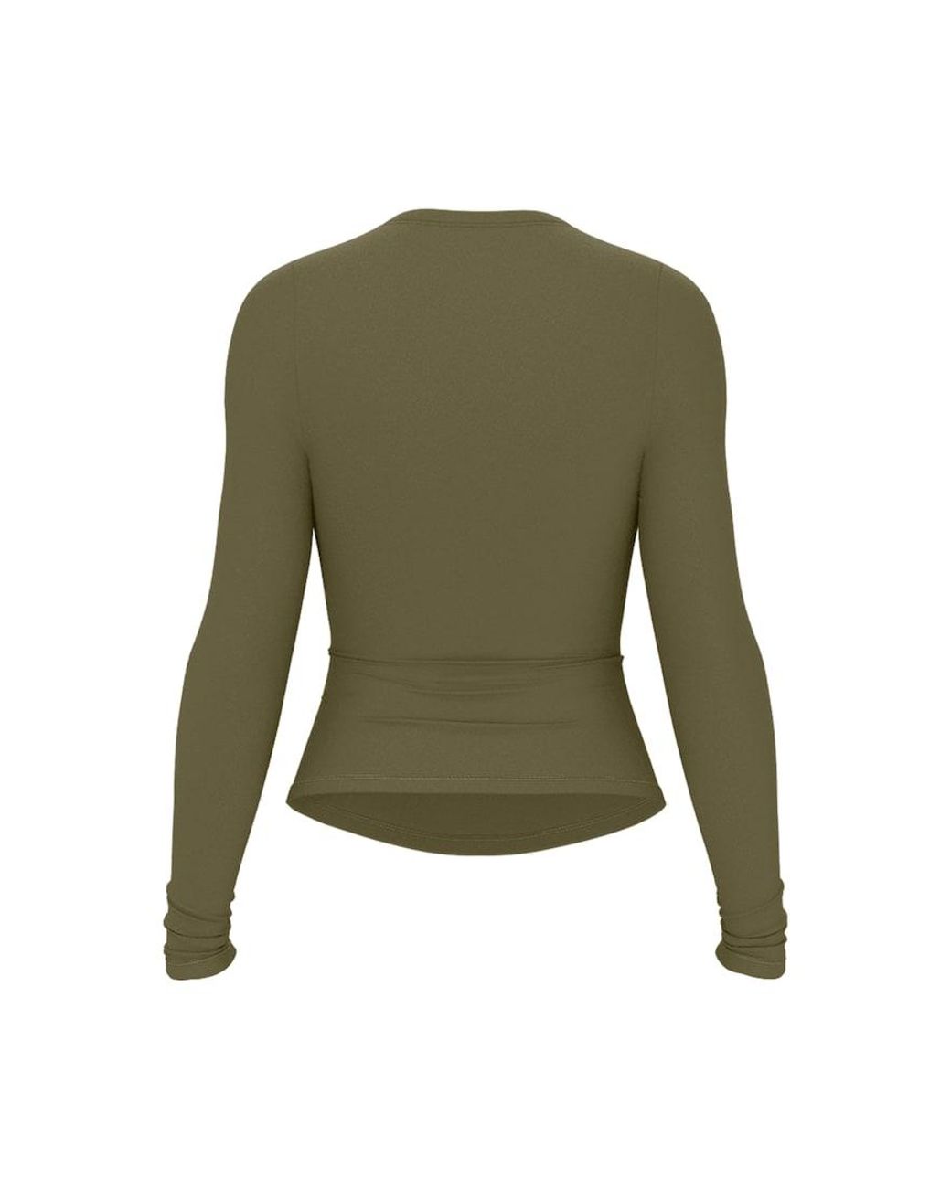 Garage Green Sleek Crewneck Longsleeve Top