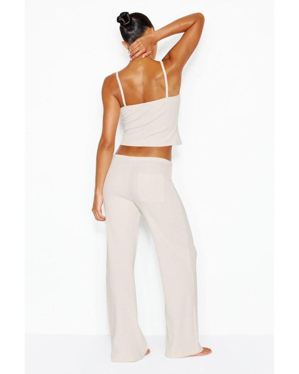 Garage White Waffle Pants