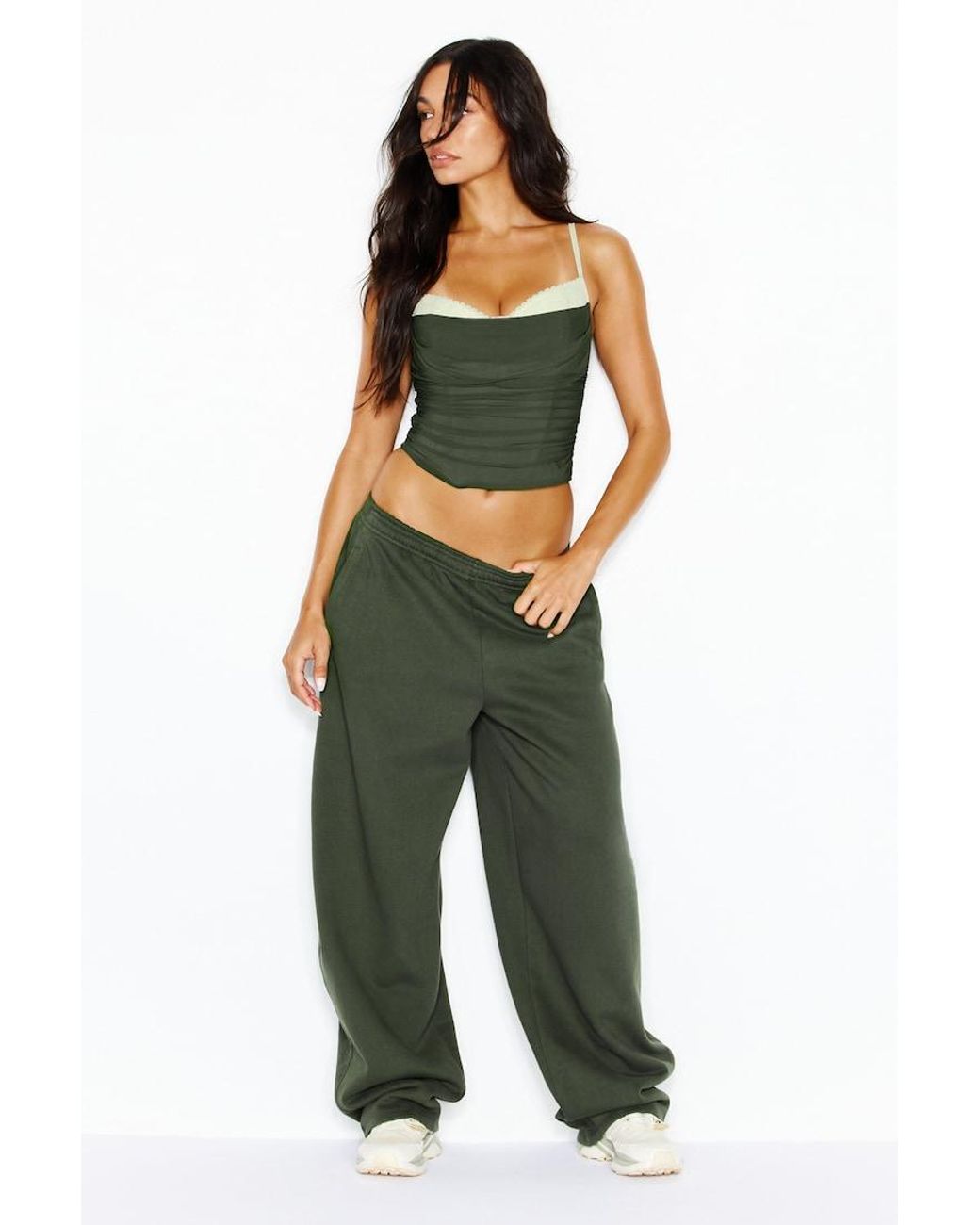 Garage Green Ally Mesh Peekaboo Bustier