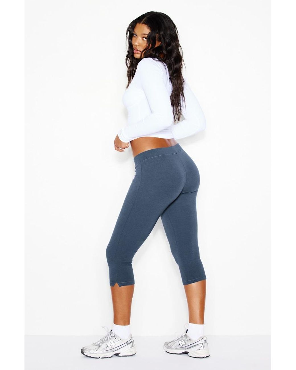 Garage Blue Stretchterry Capri Pants