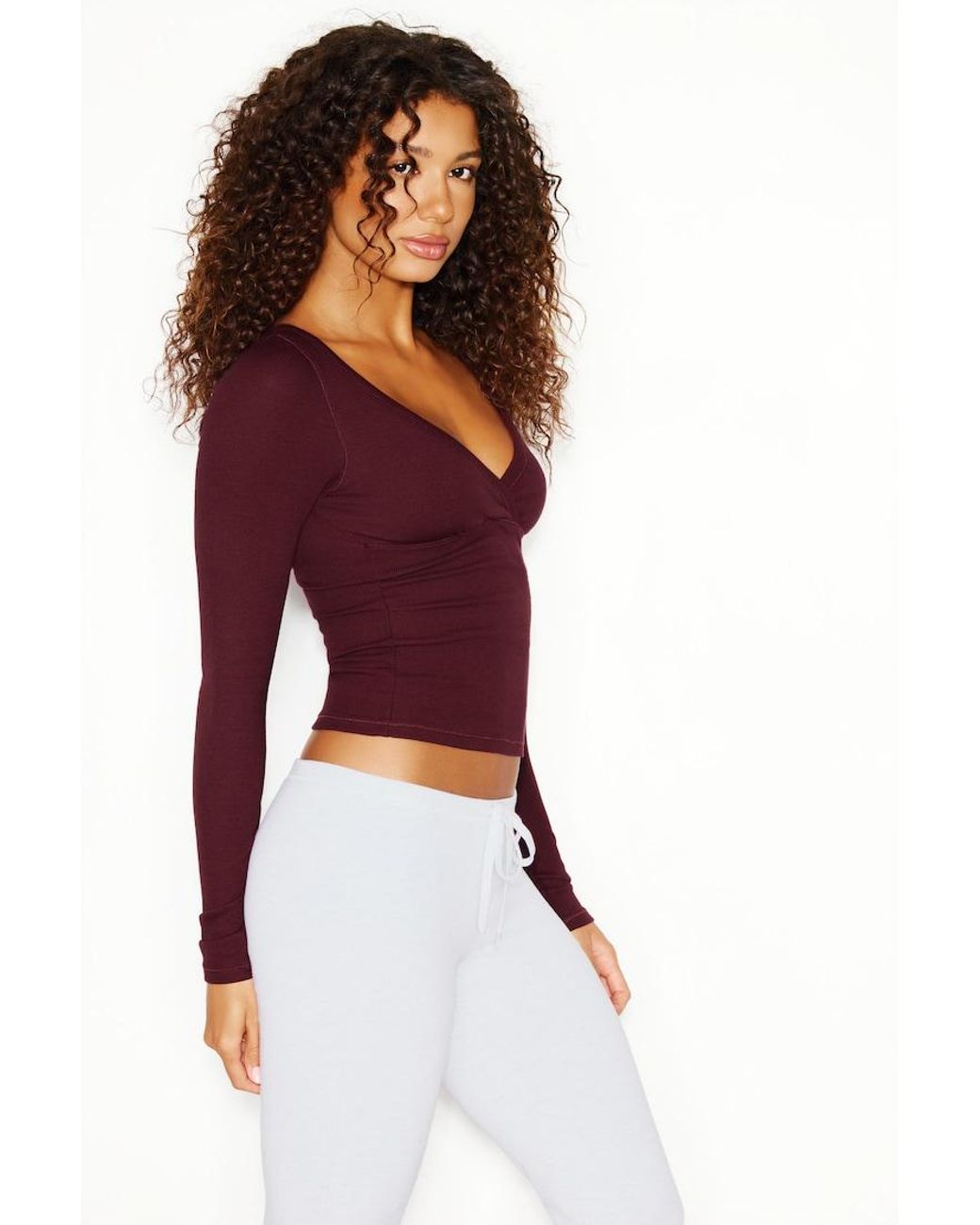 Garage Red Snatchrib Crossover Longsleeve Top
