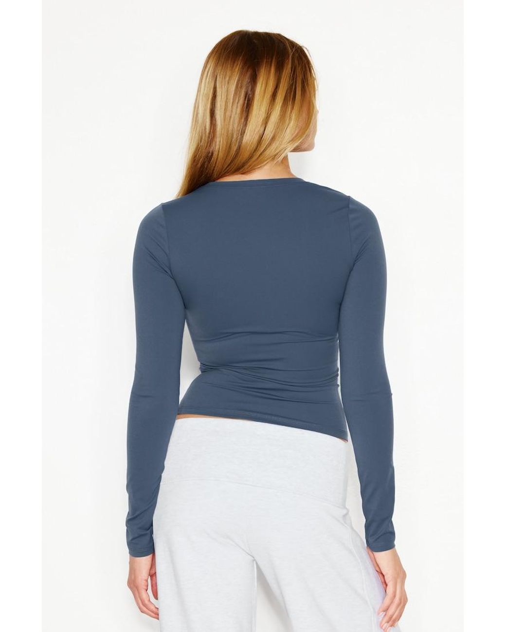 Garage Blue Sleek Crewneck Longsleeve Top