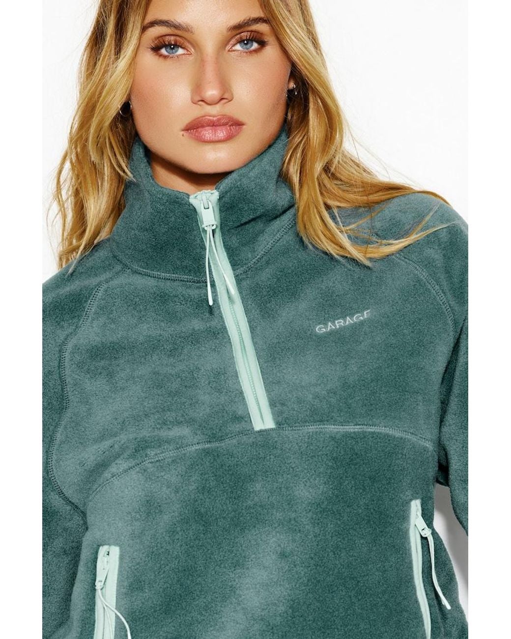 Garage Blue Half Zip Polar Fleece