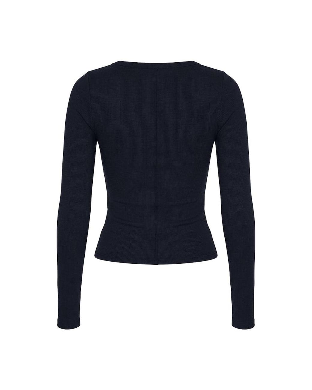 Garage Blue Snatchrib Scoop Neck Longsleeve Top