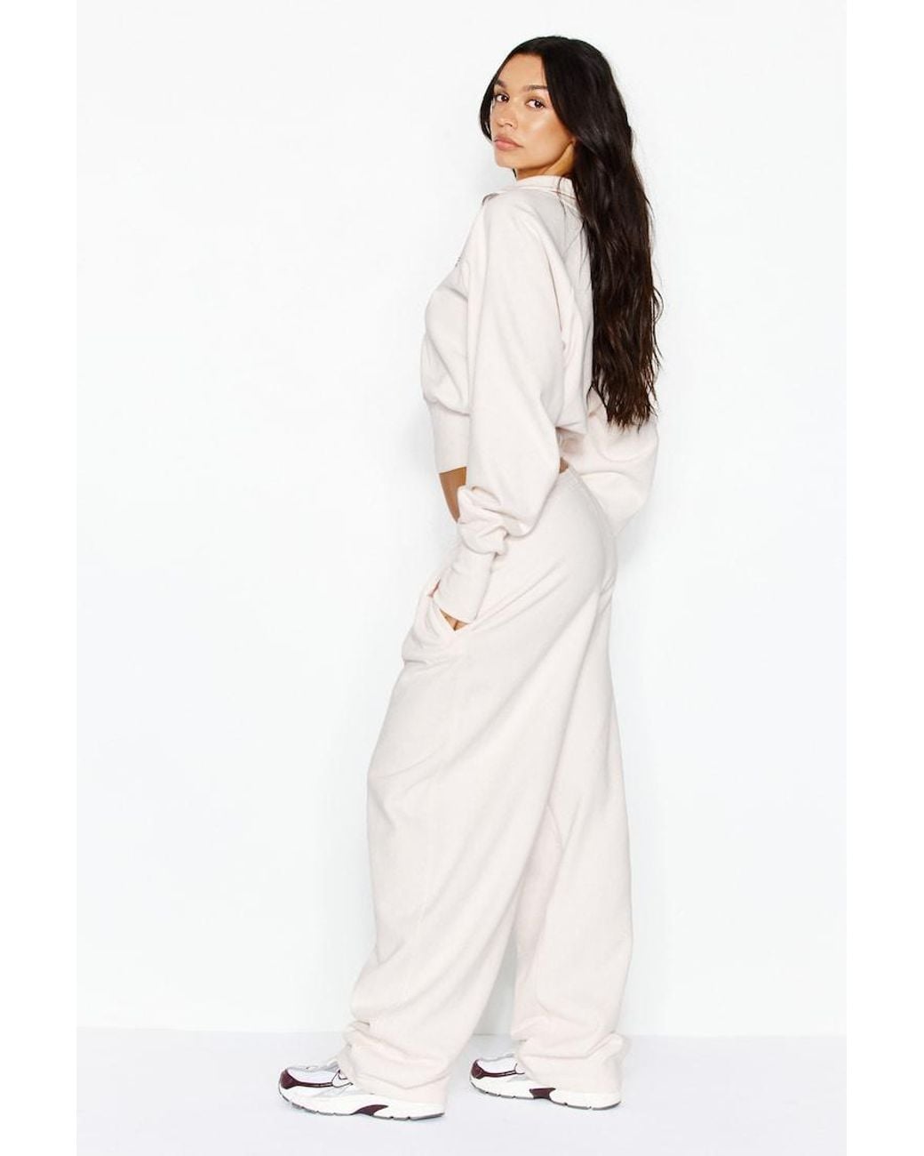 Garage White Ultrafleece Barrel Leg Sweatpants