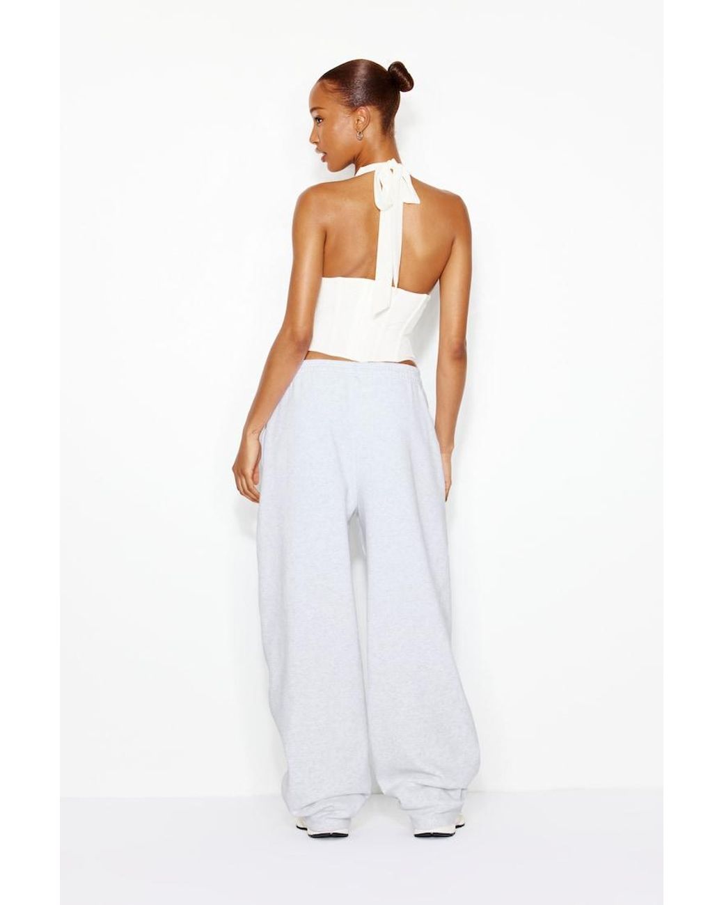 Garage White Ultrafleece Barrel Leg Sweatpants