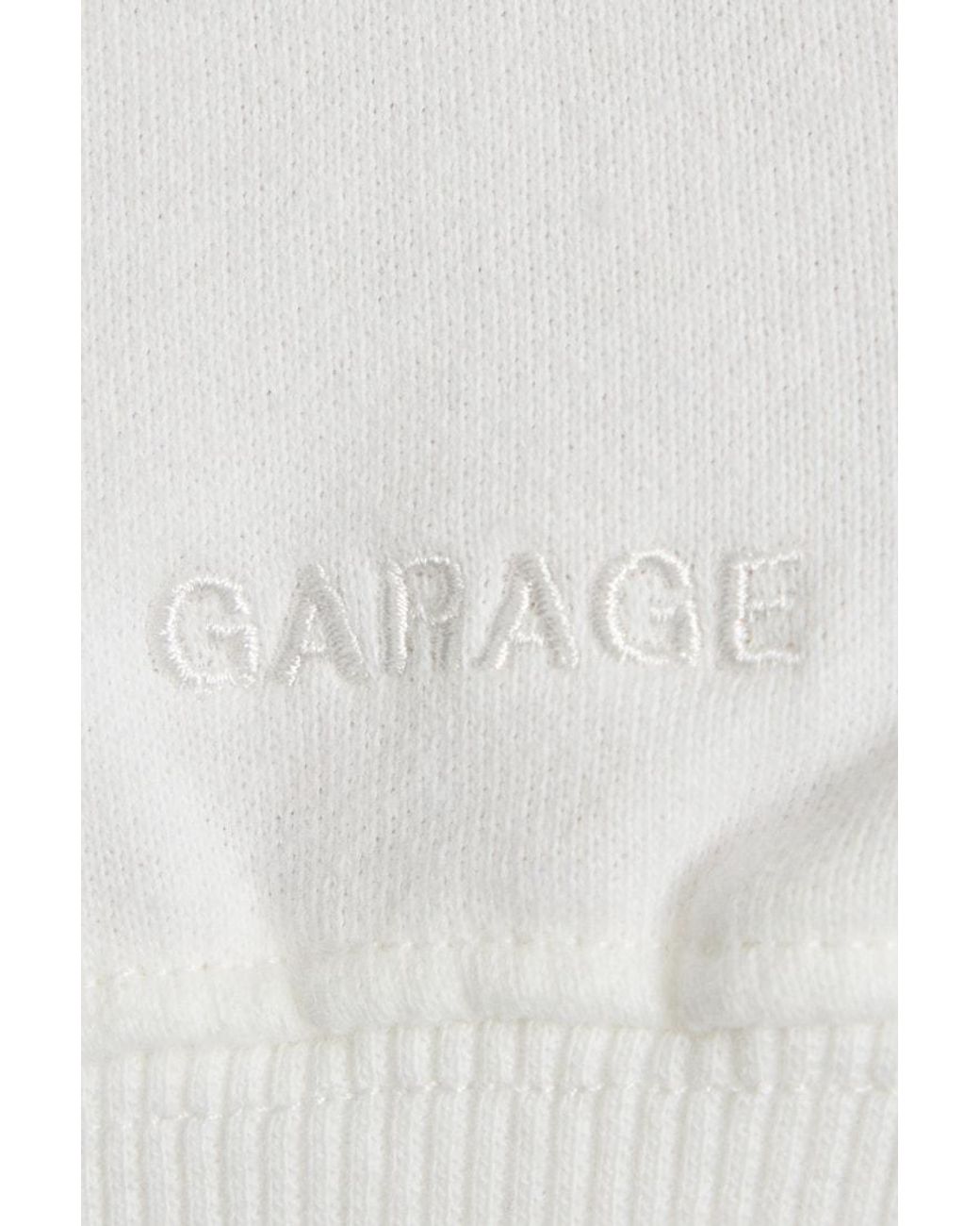 Garage White Softterry Rib Off Shoulder Sweater