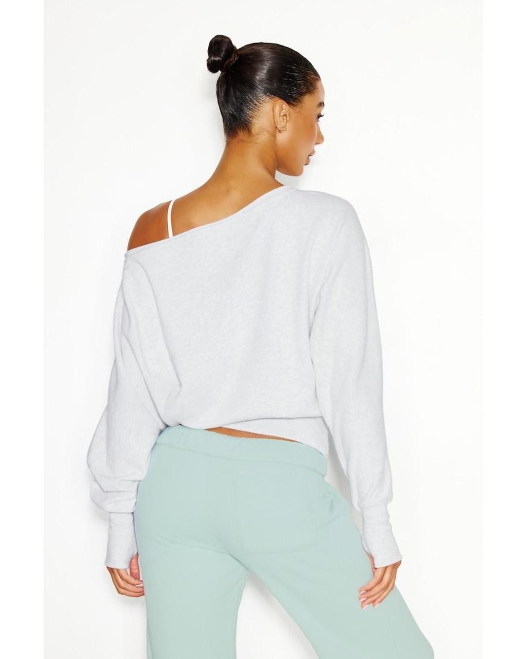 Garage White Softterry Off Shoulder Sweatshirt