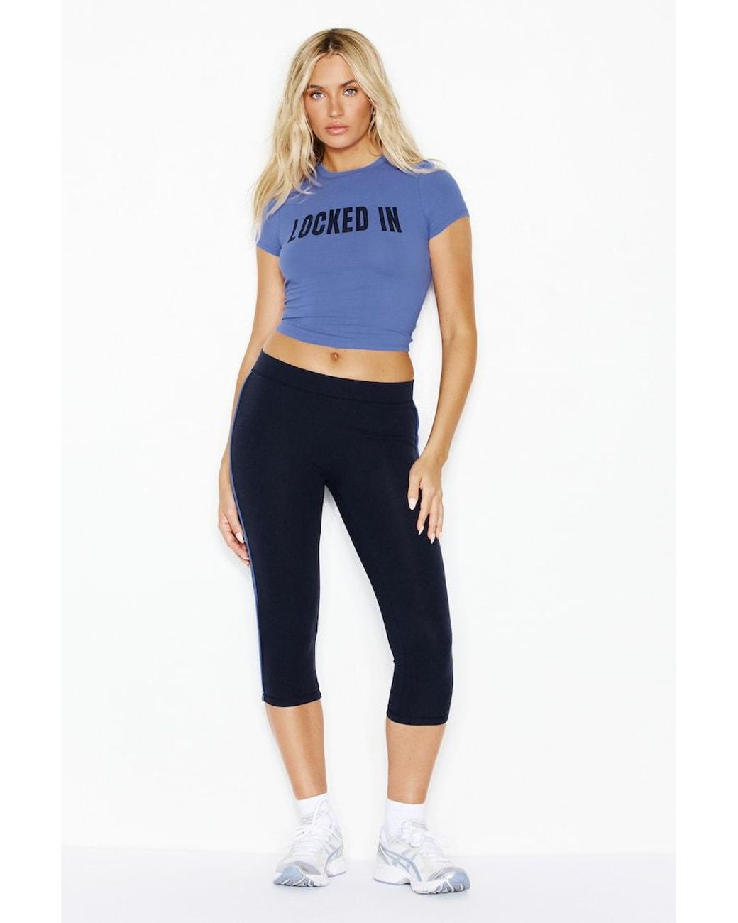 Garage Blue Supersoft Cropped Crewneck T-Shirt