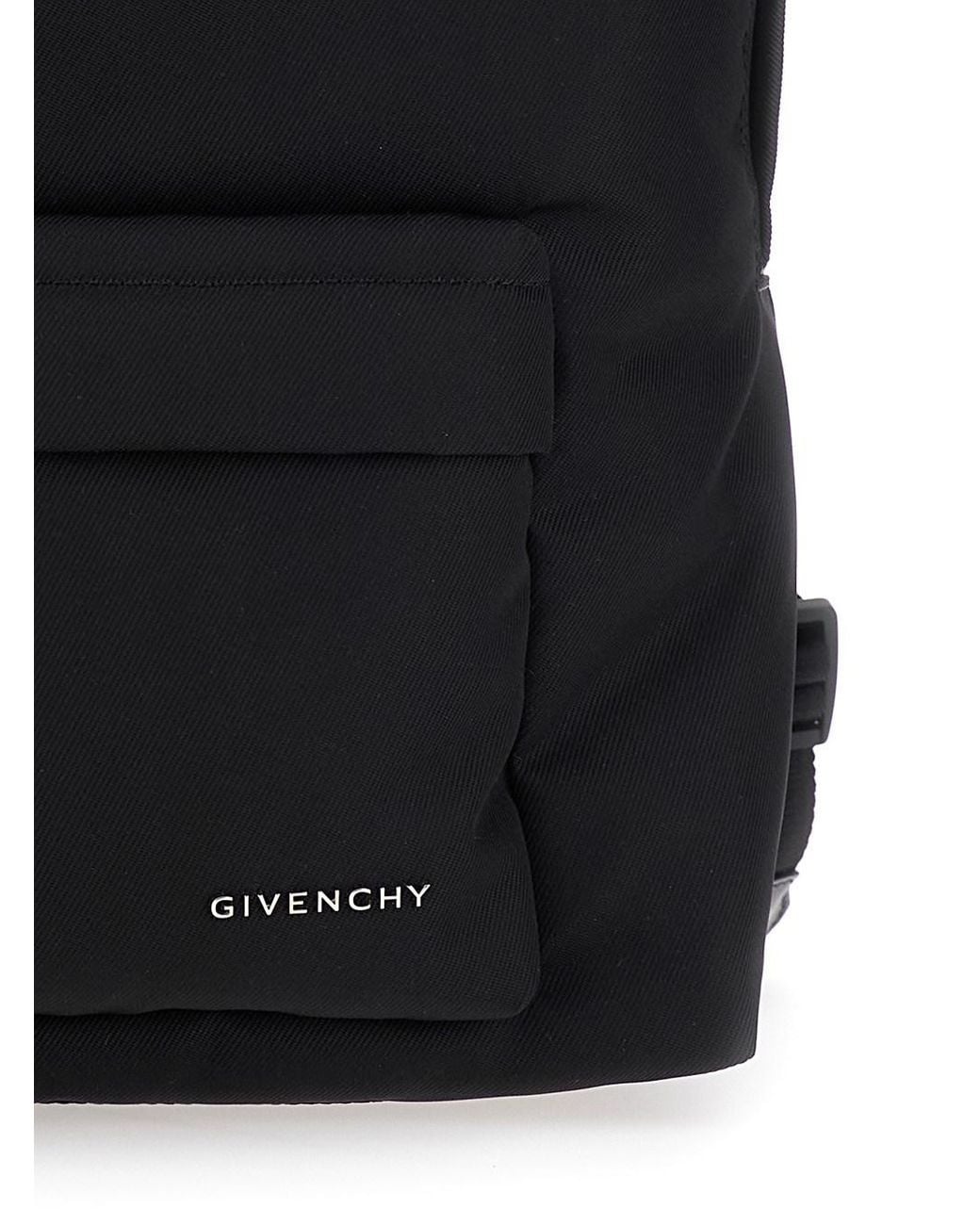 Givenchy Black Backpack With Adjustable Shoulder Straps And Logo On Front for men