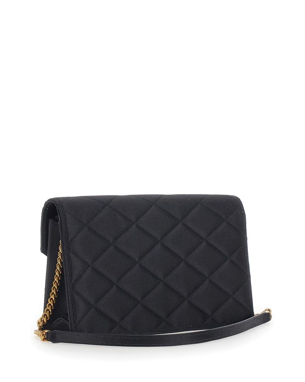 Saint Laurent Black Crossbody Bag With Chain Strap And Cassandre Plaqu