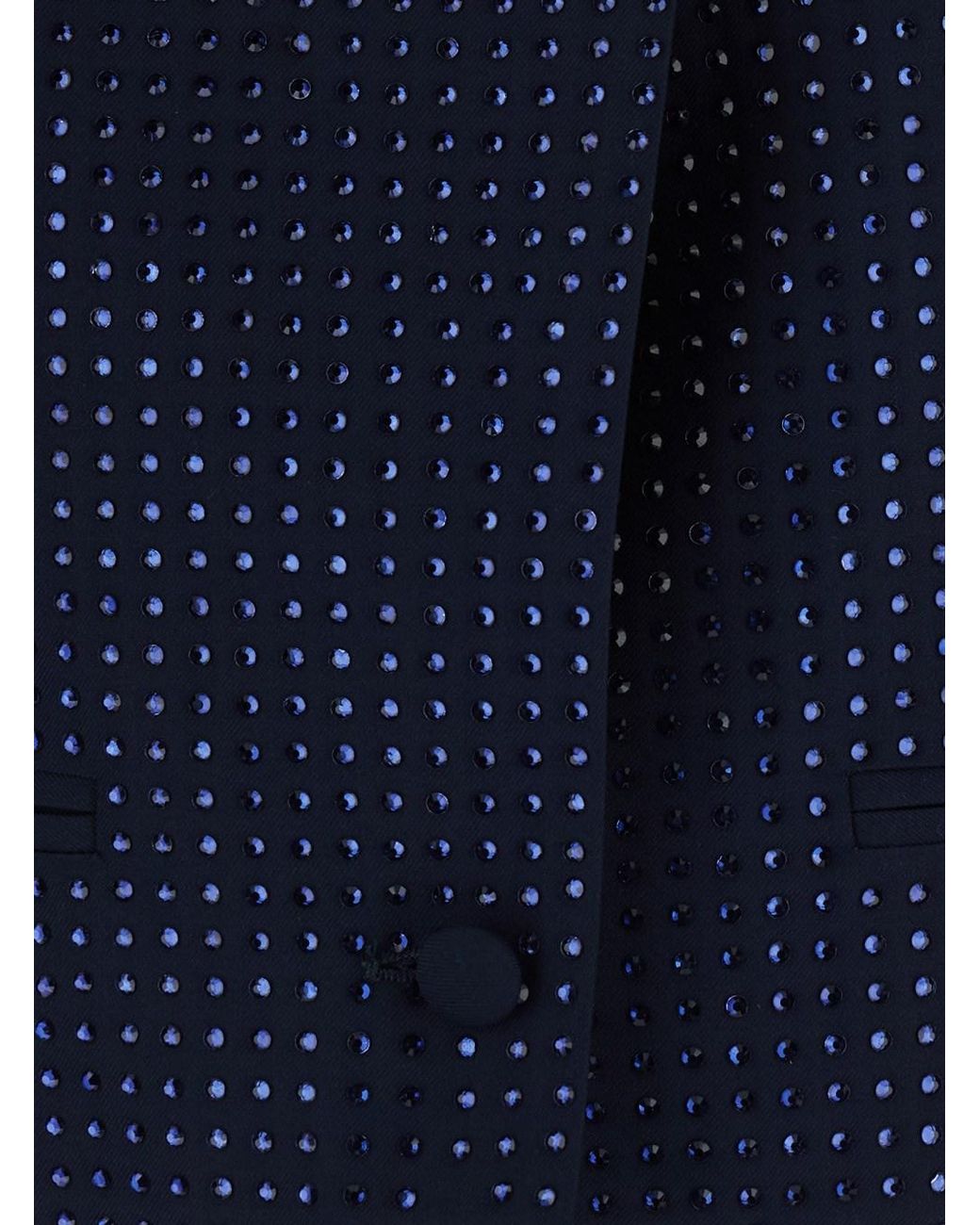 Pinko Blue Blazer With Two-Button Closure And All-Over Beads