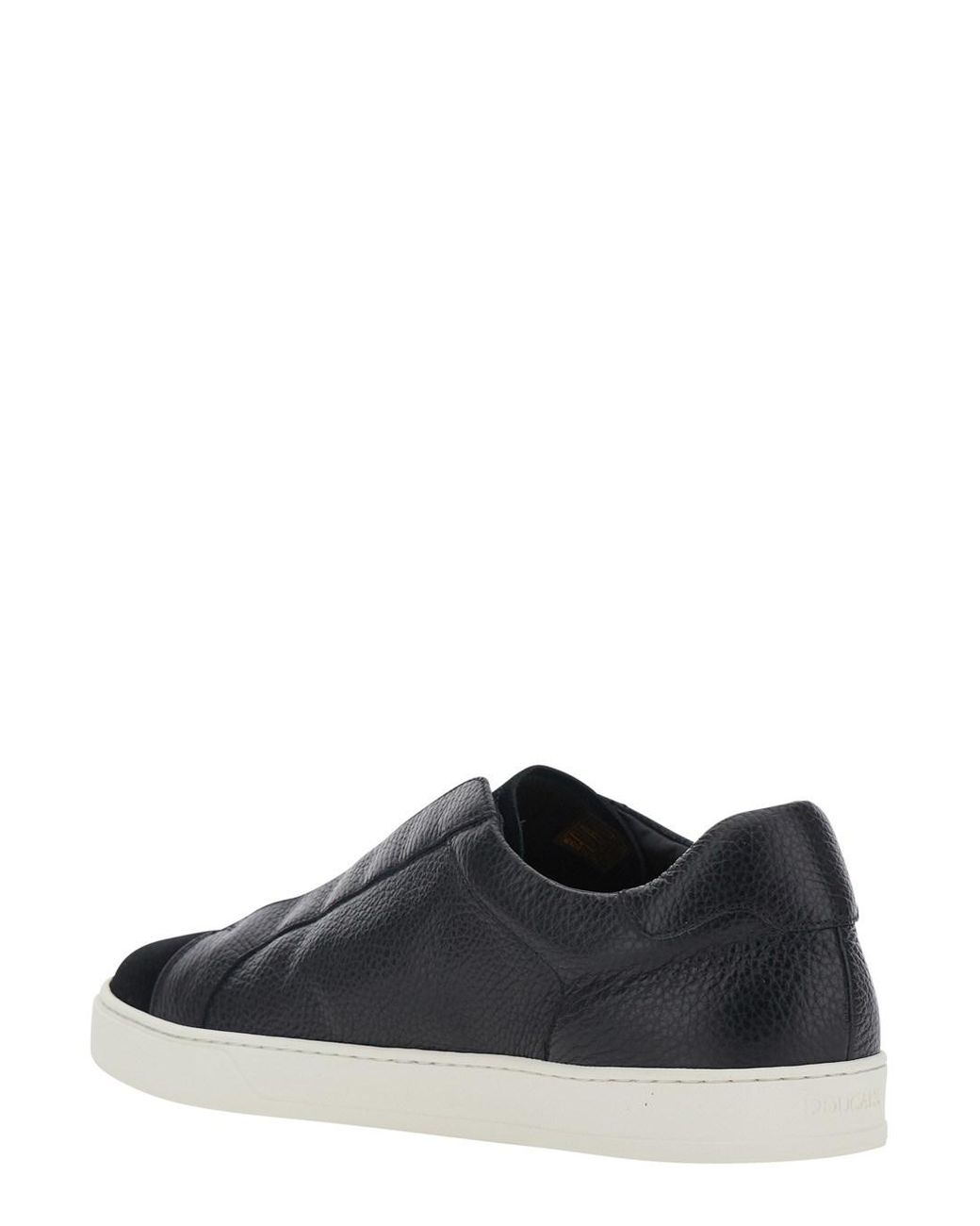 Doucal's Black 'Spencer' Low Top Sneakers With Slip-On Design for men