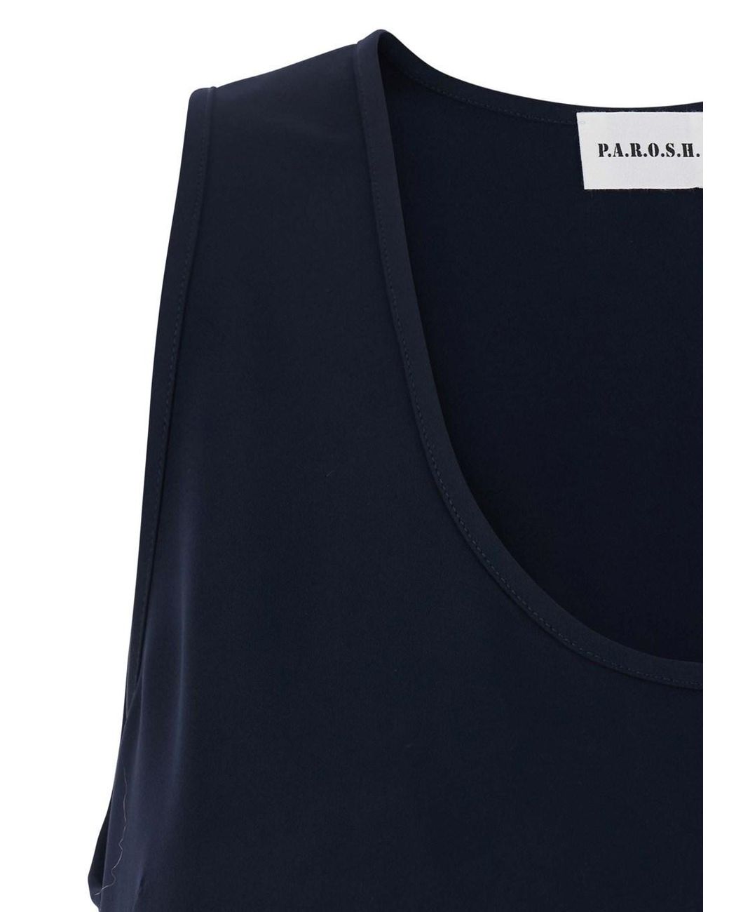 P.A.R.O.S.H. Blue P.A.R.O..H. Short Sleeve Blouse Light Polyester