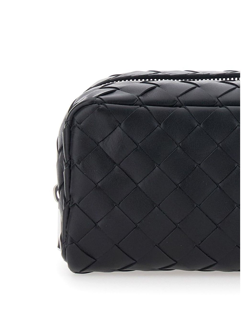 Bottega Veneta Black 'Avenue' Clutch Bag With All-Over Intreccio Motif for men