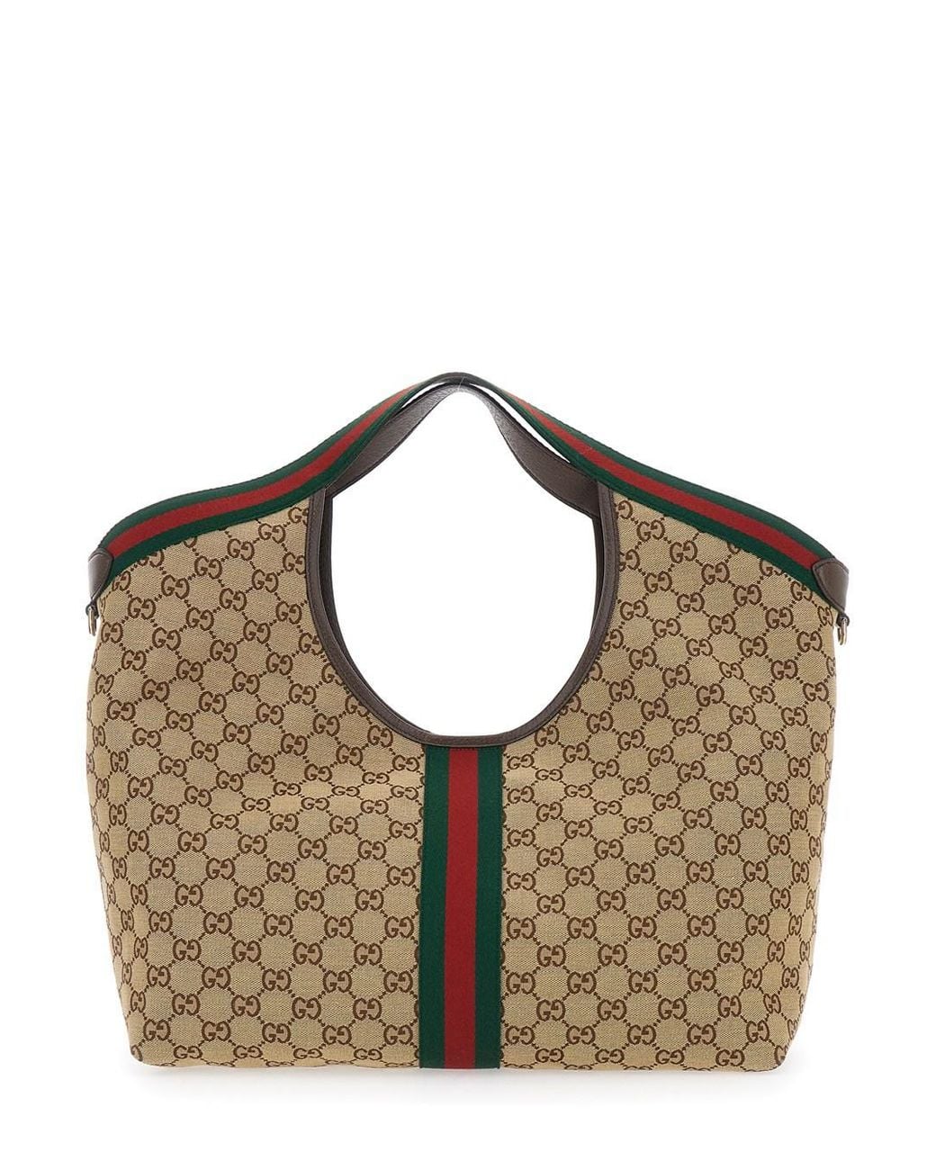 Gucci Shoulder Bag 'Giglio' With Gg All-Over Motif And Metallic Logo On The Front