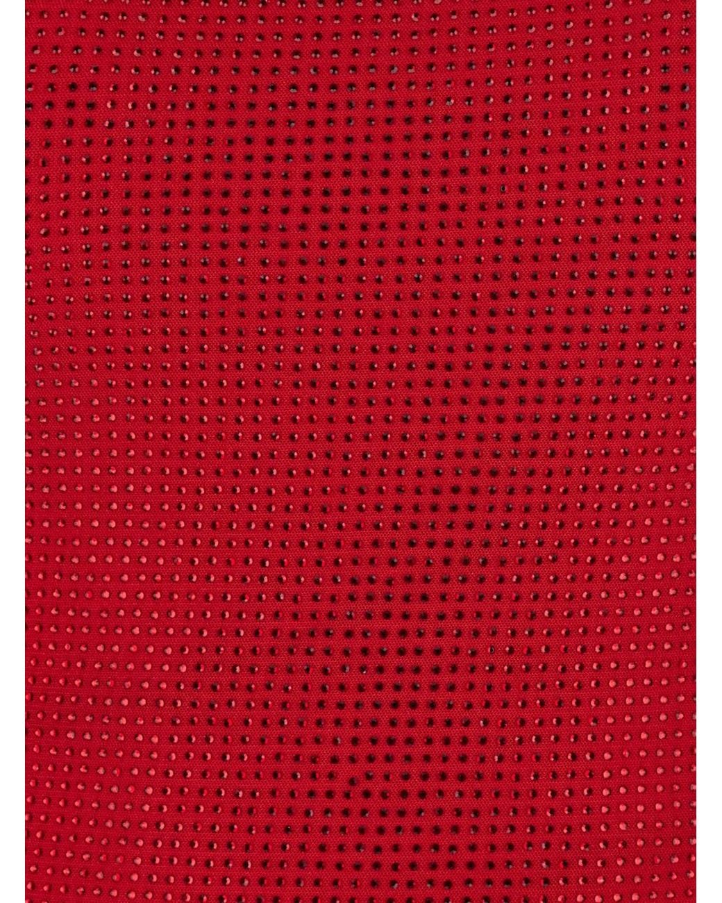 Twentyfourhaitch Red Long Dress With Wide Back Neckline And Applied R