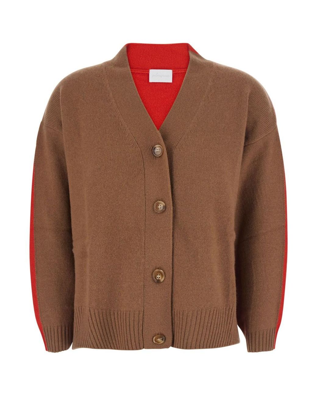 SOLOCASCMIR Brown Bicolor Cardigan With Long Sleeves