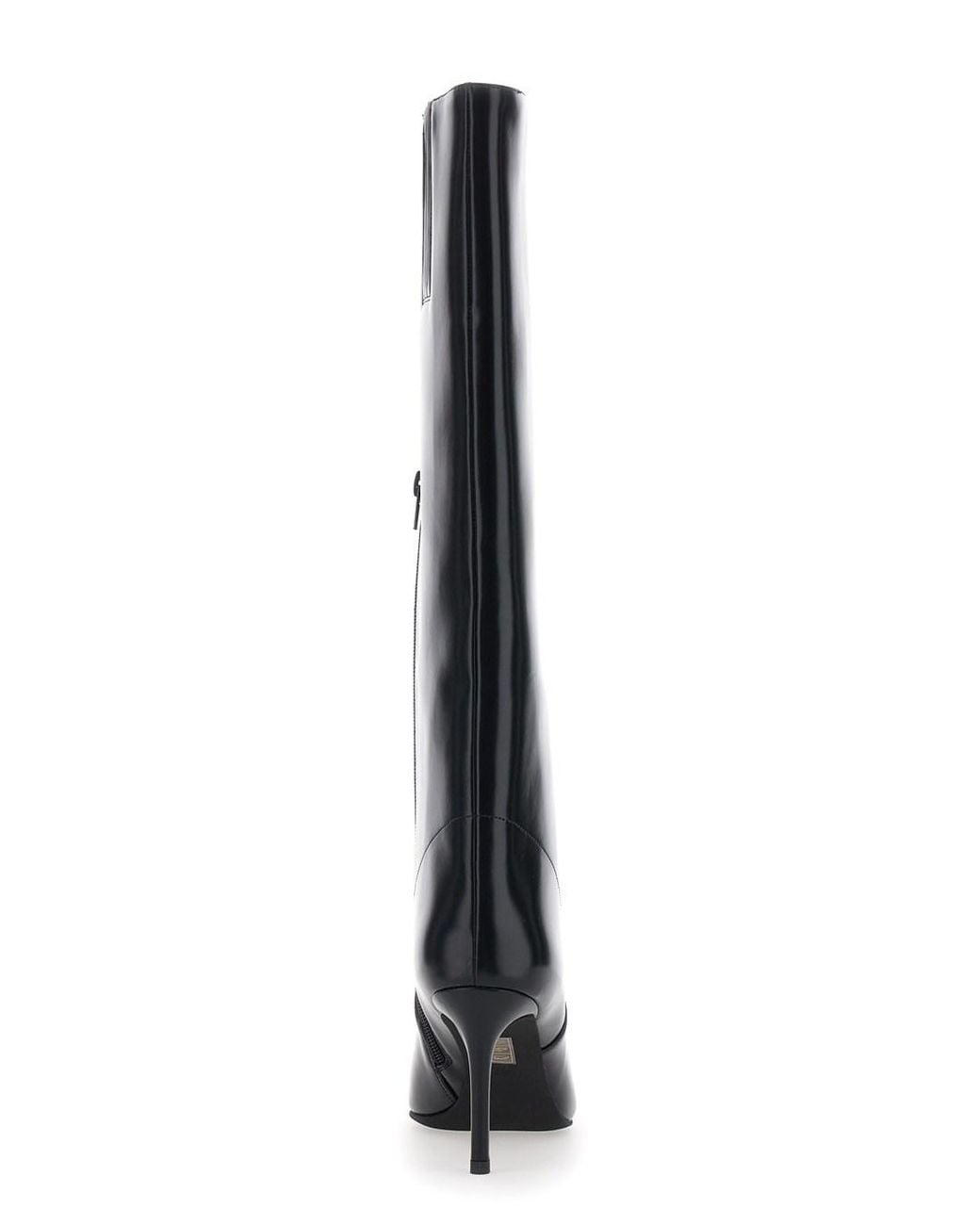 Jeffrey Campbell Black Arsen Pointed-Toe Side-Zip Leather High-Heel Boot