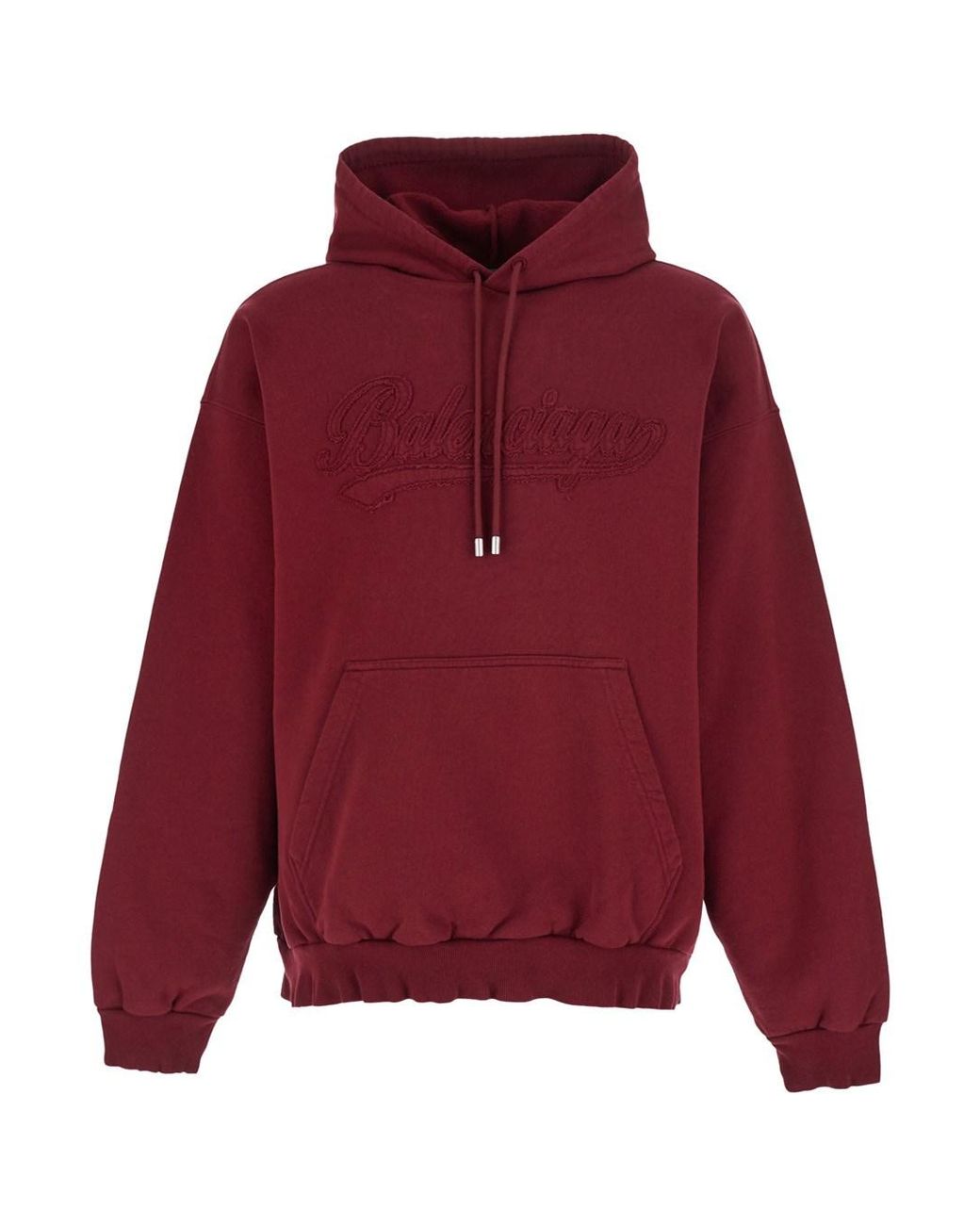 Balenciaga Red Hoodie Cotton Sweatshirts for men