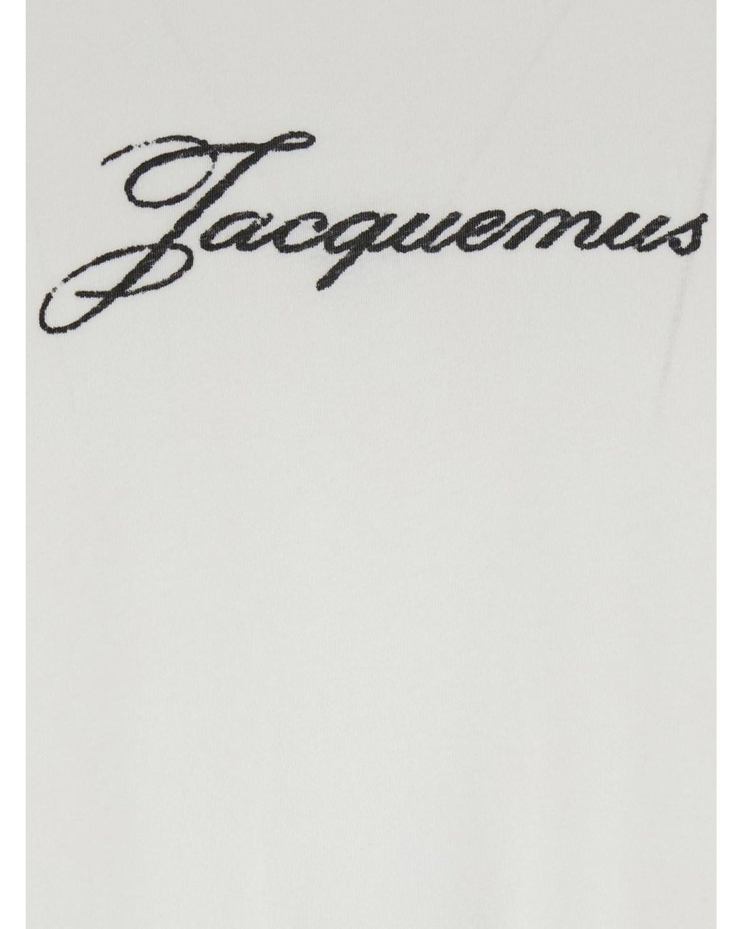 Jacquemus White 'Le T-Shirt Crew Neck T-Shirt With Logo Lettering On The Front for men