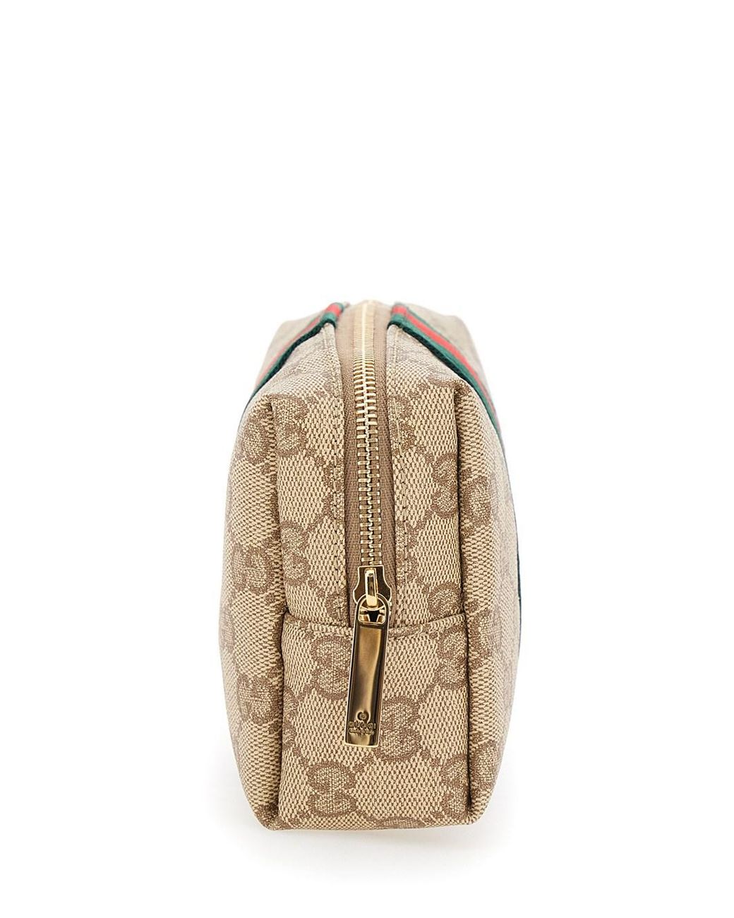 Gucci Natural Clutch With Web And Top Zip Closure