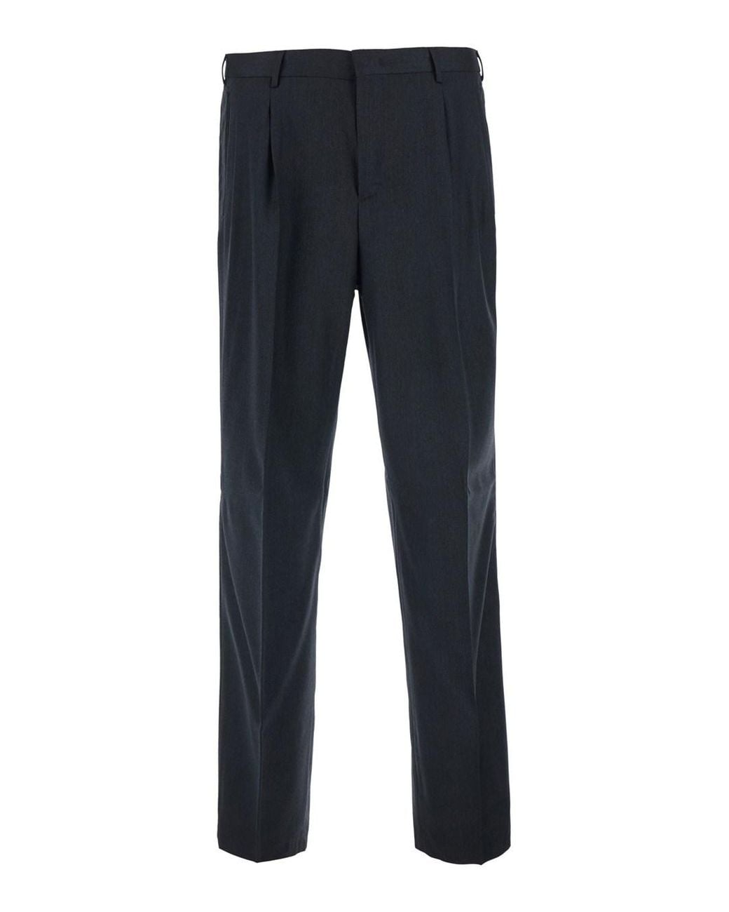 PT Torino Blue Pants With Belt Loops And Front Pleats for men