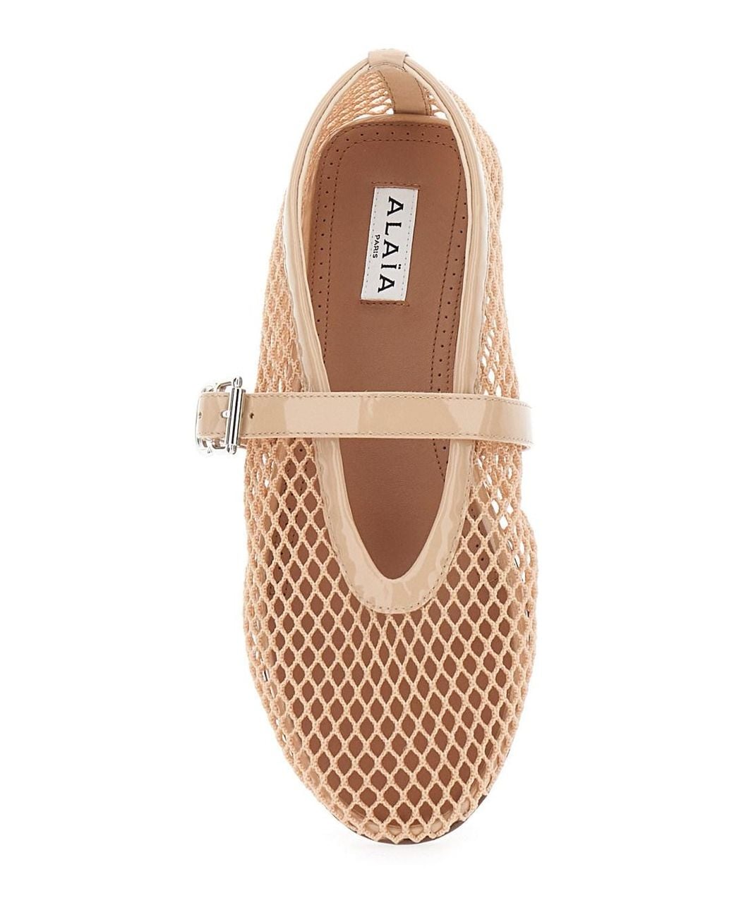Alaïa Pink Ballet Flats With Mesh And Leather