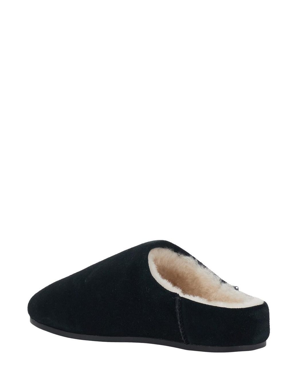 Ugg Black Mules Elea Slip On Synthetic Fur And Rubber