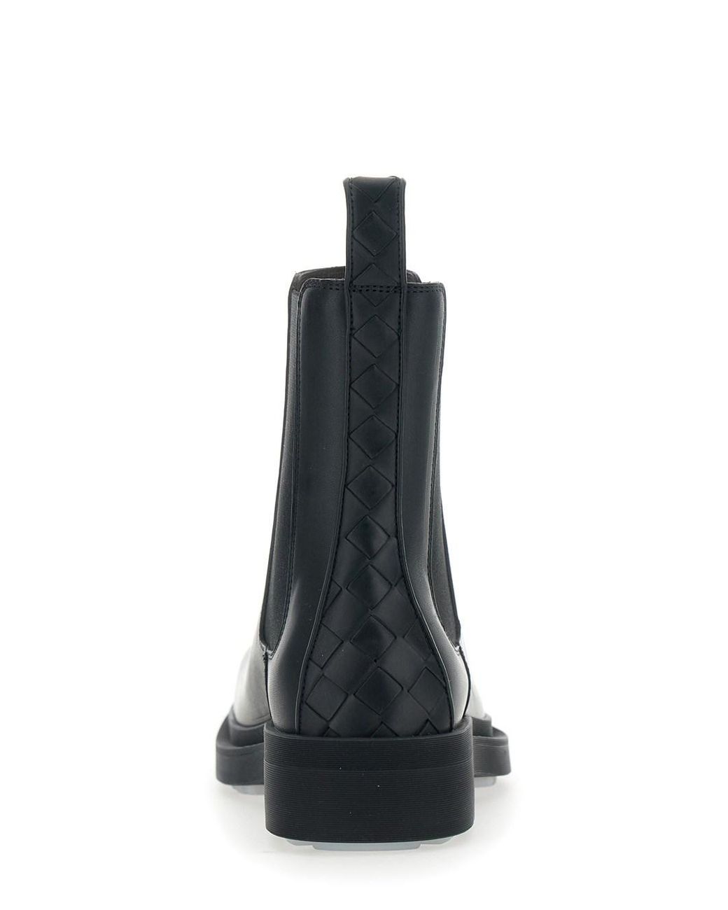 Bottega Veneta Black Ankle Boots With Elastic Side And Intreccio On The Back