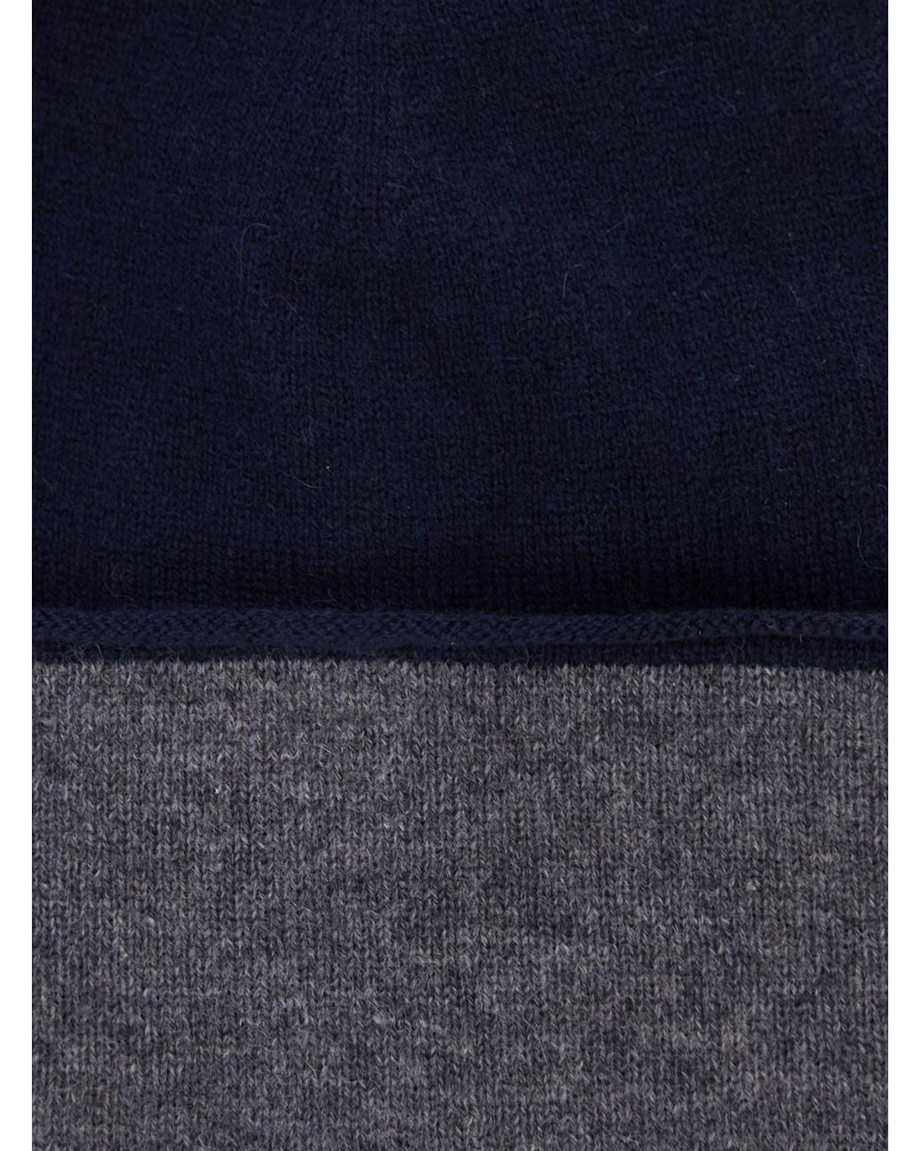 Kangra Blue Double Beanie With 100% Wool And for men