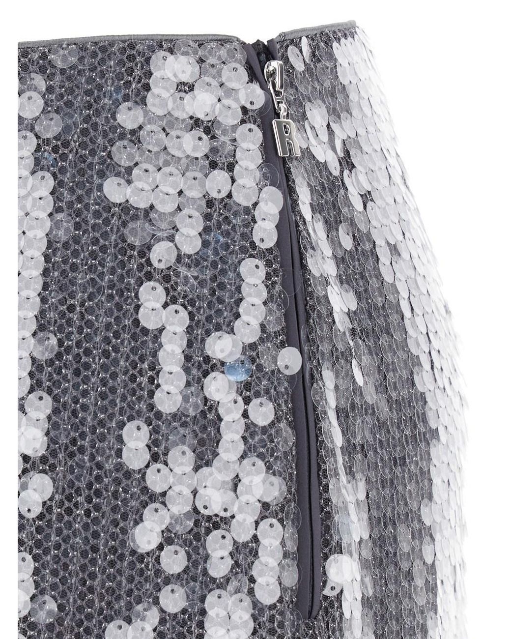 ROTATE BIRGER CHRISTENSEN Gray Skirt With All-Over Sequins
