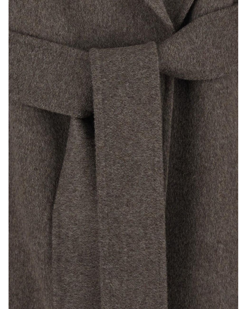 Cappotto 'Luna' Con Revers Classici E Cintura Con Cintura S di Max Mara in Gray