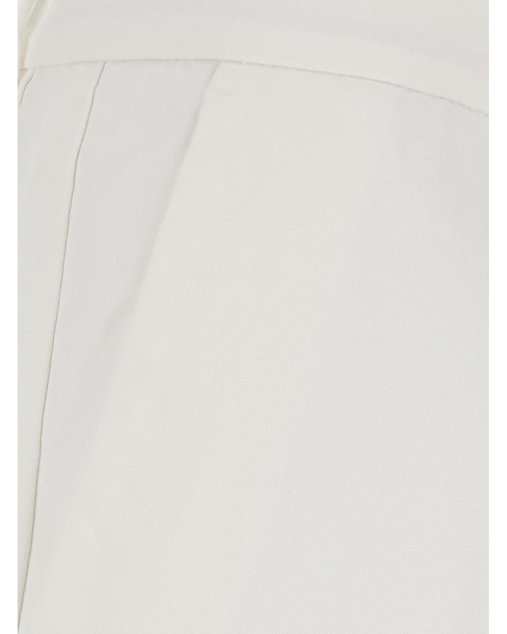 Brunello Cucinelli White Trousers With Front Pleat for men