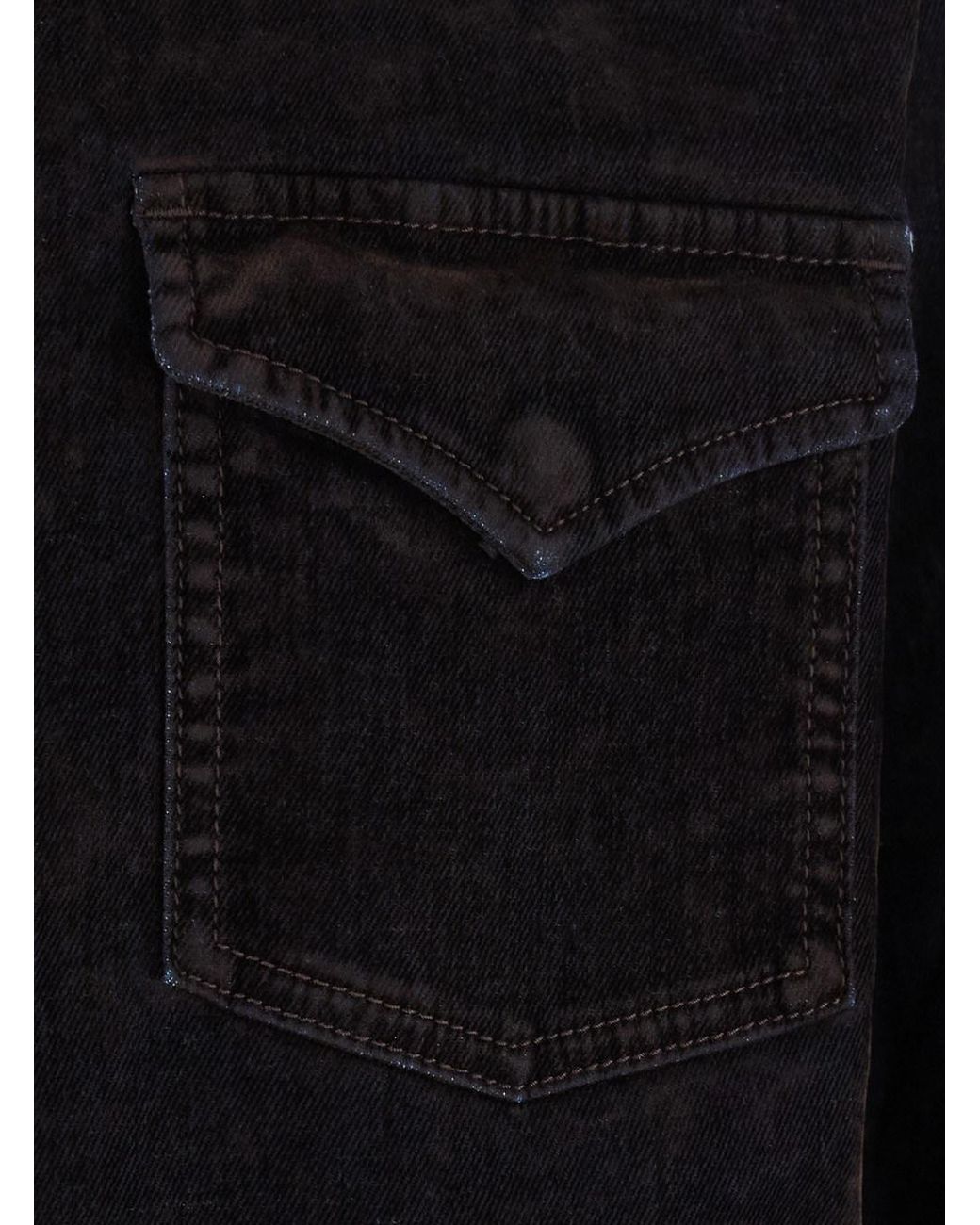 Amiri Blue Denim Shirt With Patches Cotton for men