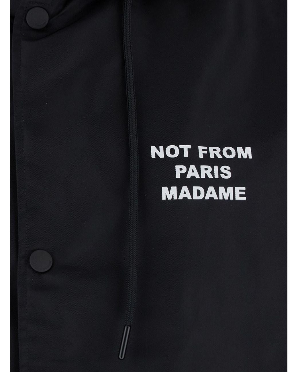 Drole de Monsieur Black 'La Parka Slogan' Parka With Hood With Drawstr for men