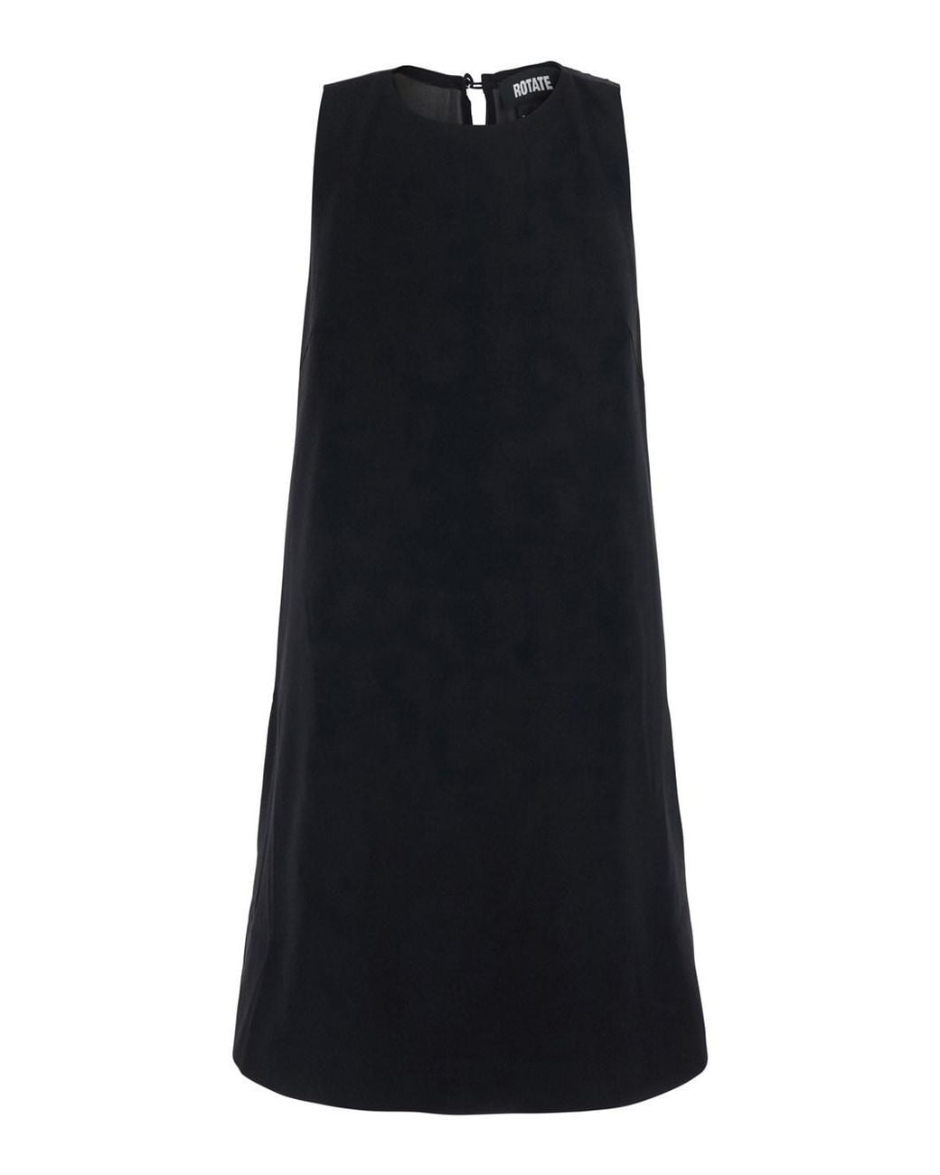ROTATE BIRGER CHRISTENSEN Black Mini A-Line Dress With Collar Recycled Polyester