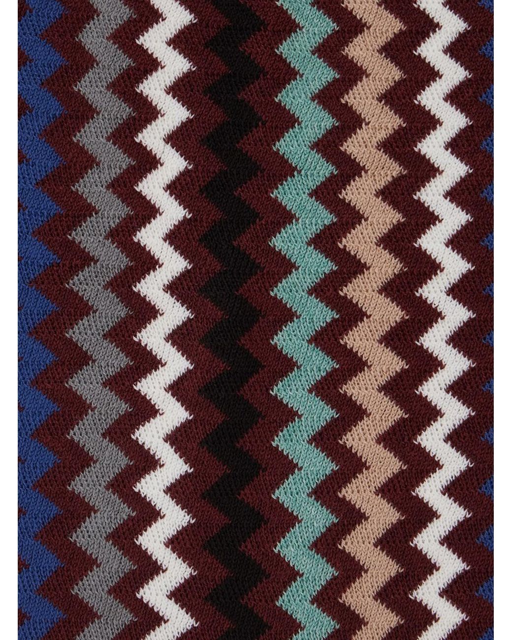 Missoni Purple Zig-Zag Scarf Wool Blend Acrylic for men