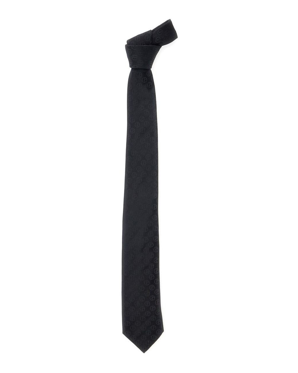 Giorgio Armani Blue Blacktie With All-Over Tonal Logo for men
