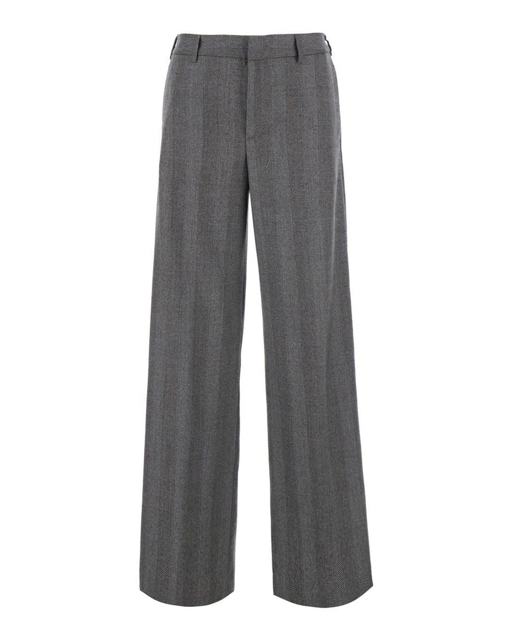 PT Torino Gray 'Lorenza' Pants With Belt Loops