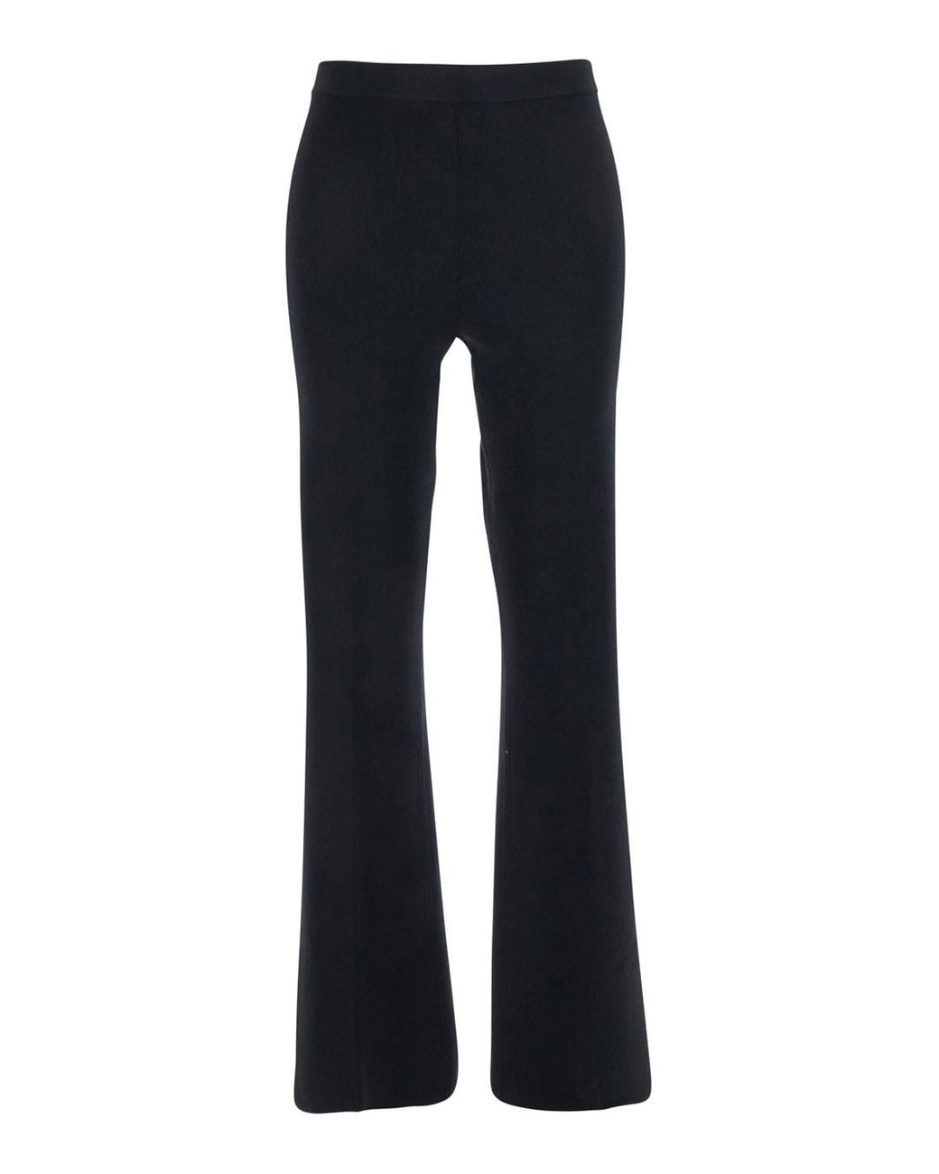 Twinset Blue Flared Pants With Logo Plaque On The Rear