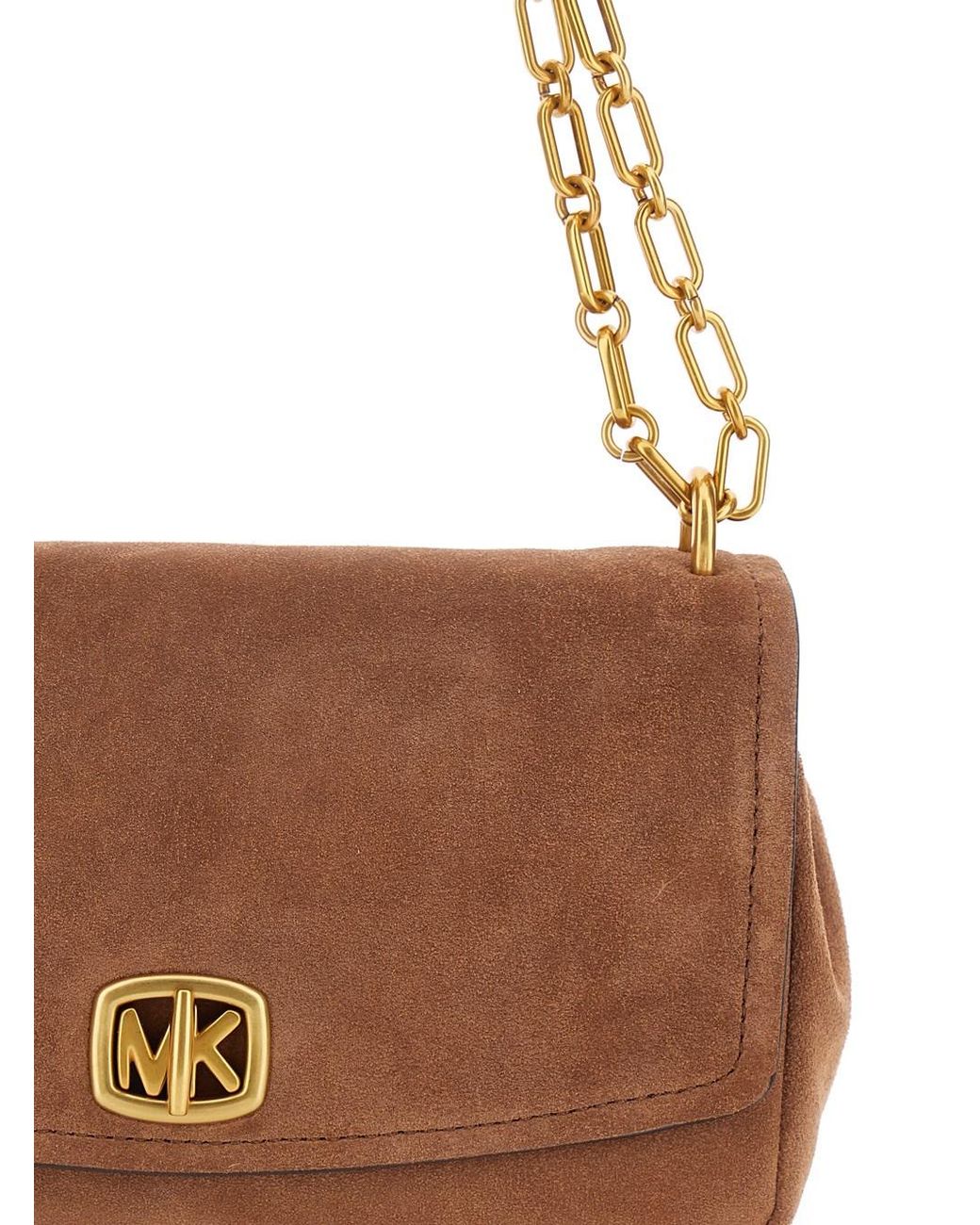 MICHAEL Michael Kors Brown Bryant Small Turnlock Crossbody Bag With Chain An