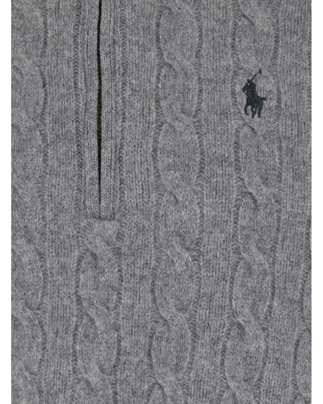 Polo Ralph Lauren Gray Half Zip Cashmere Sweater Wool Tops for men