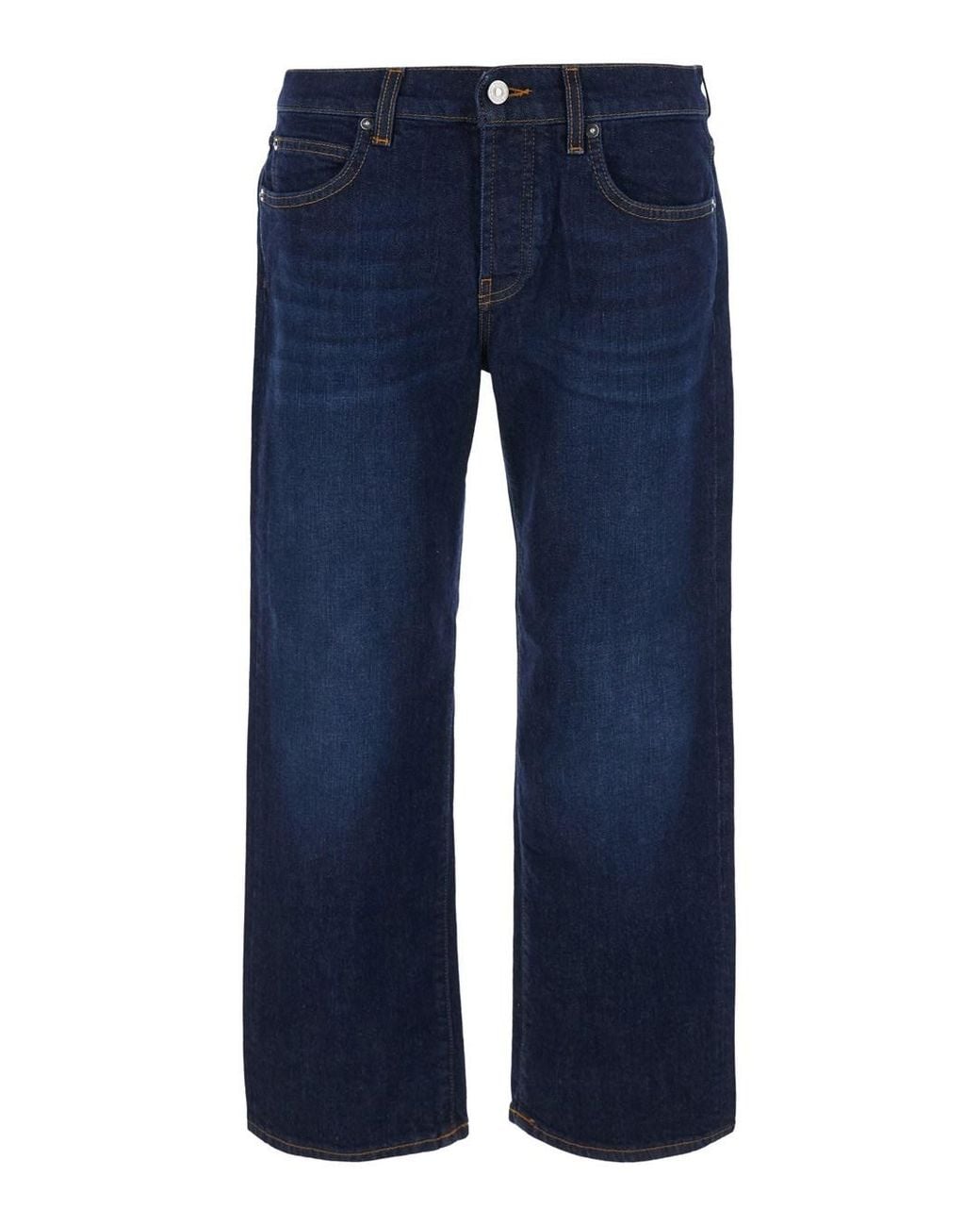 Roy Rogers Blue Jeans With Wide Leg And Logo Patch On The Back