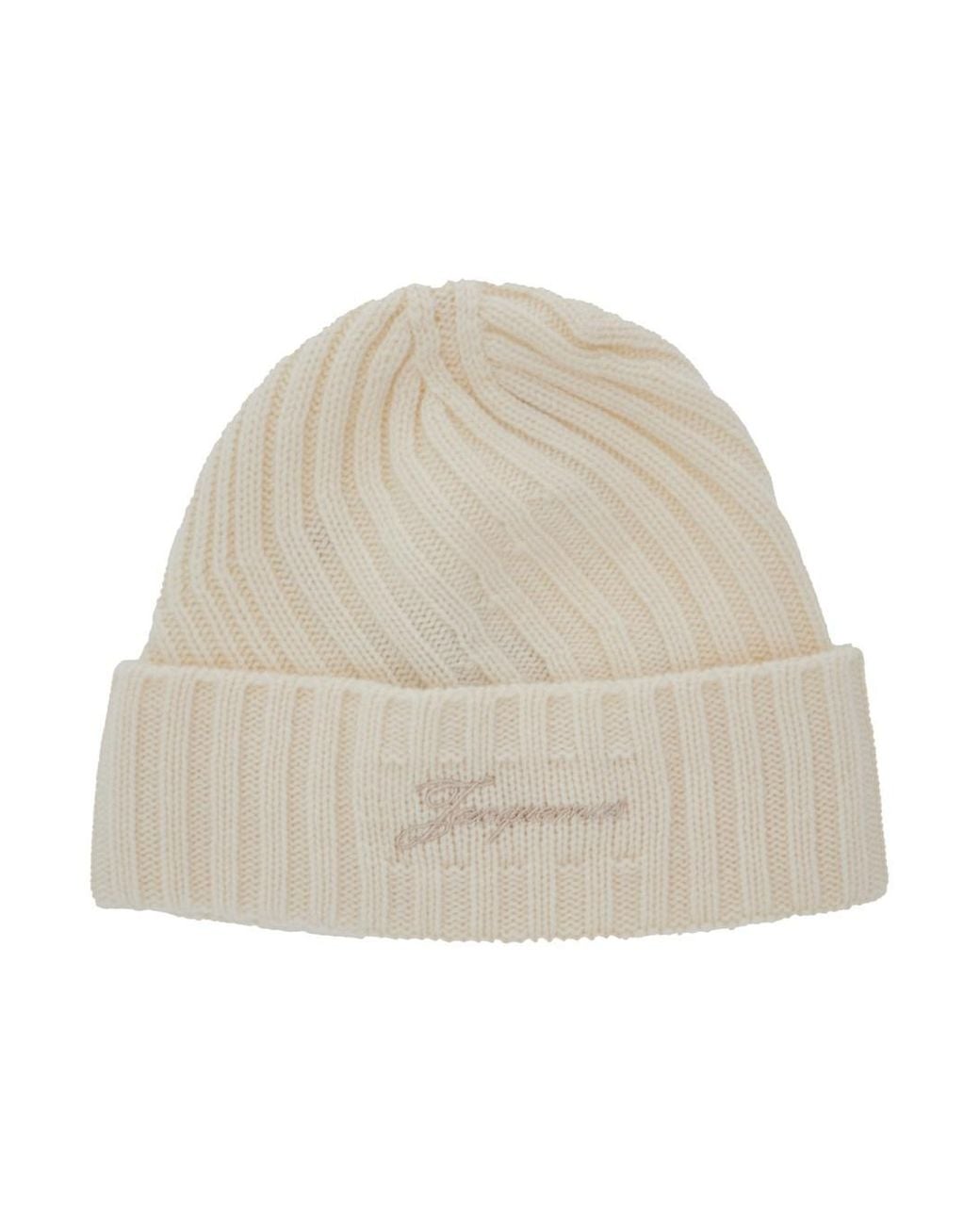 Jacquemus Natural Beanie With Turn-Up Brim for men