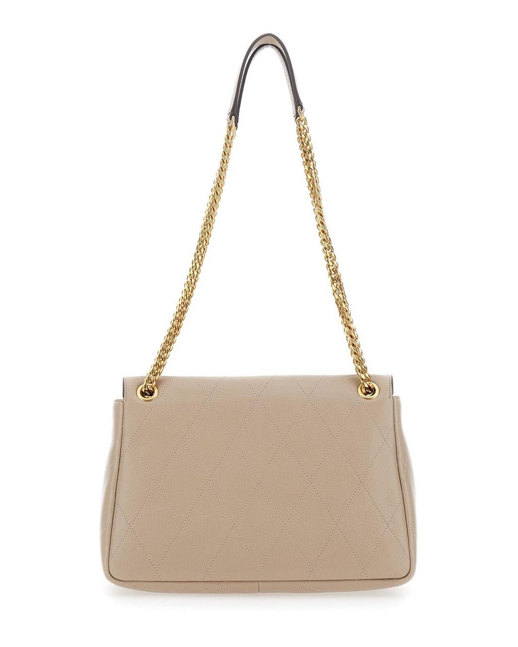 Tory Burch Natural 'Charlie' Crossbody Bag With Chain Strap And Logo Pla