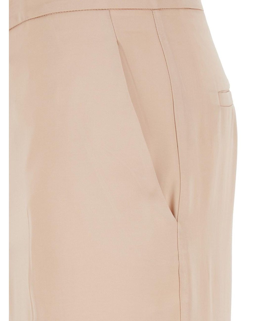 Jucca Natural Pants With Hidden Front Closure And Side Pockets