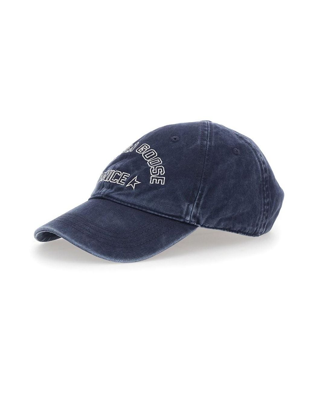 Golden Goose Deluxe Brand Blue Cotton Logo Hat for men