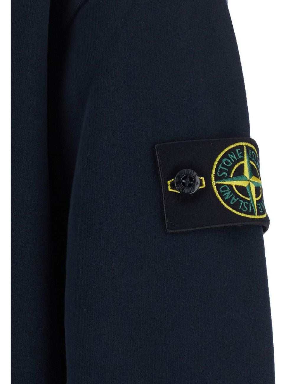 Stone Island Blue Hooded Sweatshirt Cotton Sweatshirts for men