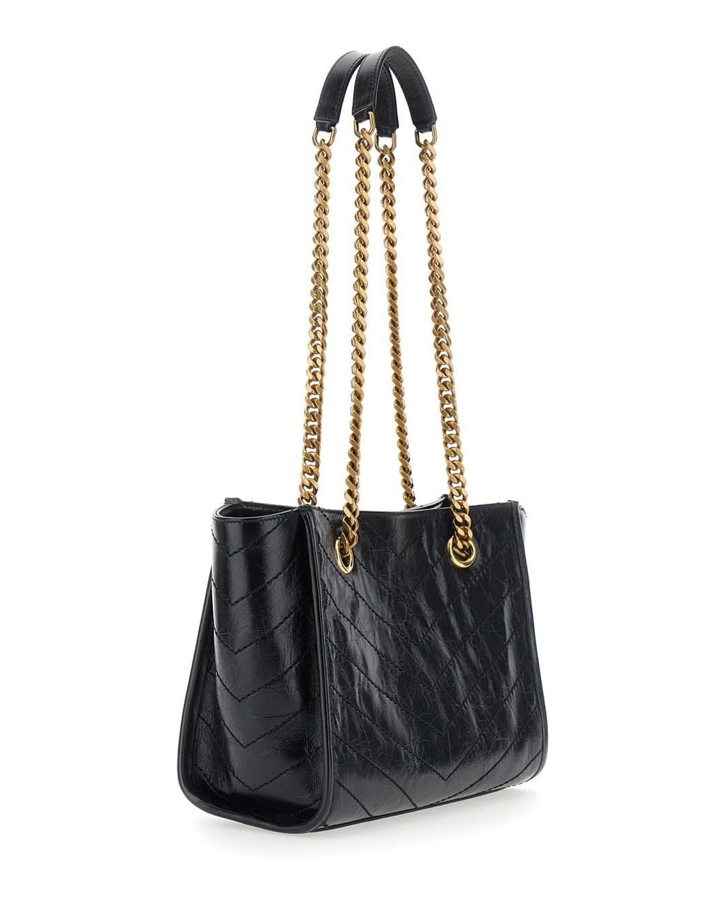 Saint Laurent Black 'Niki Small' Shoulder Bag With Ysl Metal Logo Plaq